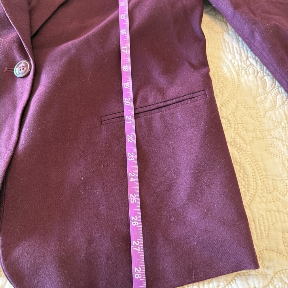 100% WOOL classic long blazer purple aubergine Sag Harbor Vintage PLUS women 14 - Picture 3 of 6